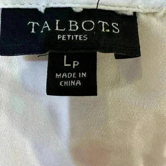 Talbots Ivory 3/4 sleeve Blouse Size Medium Softe Large Petite - Picture 2 of 6